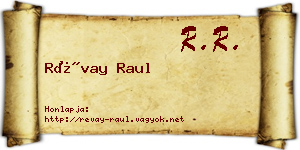 Révay Raul névjegykártya